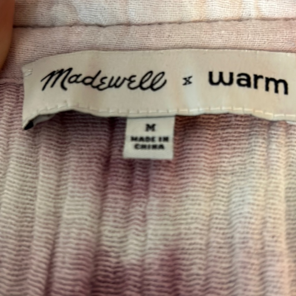 Madewell x Warm Purple and White Tie Dye Sweater Tank with Elastic Rope Tie M - Picture 4 of 8